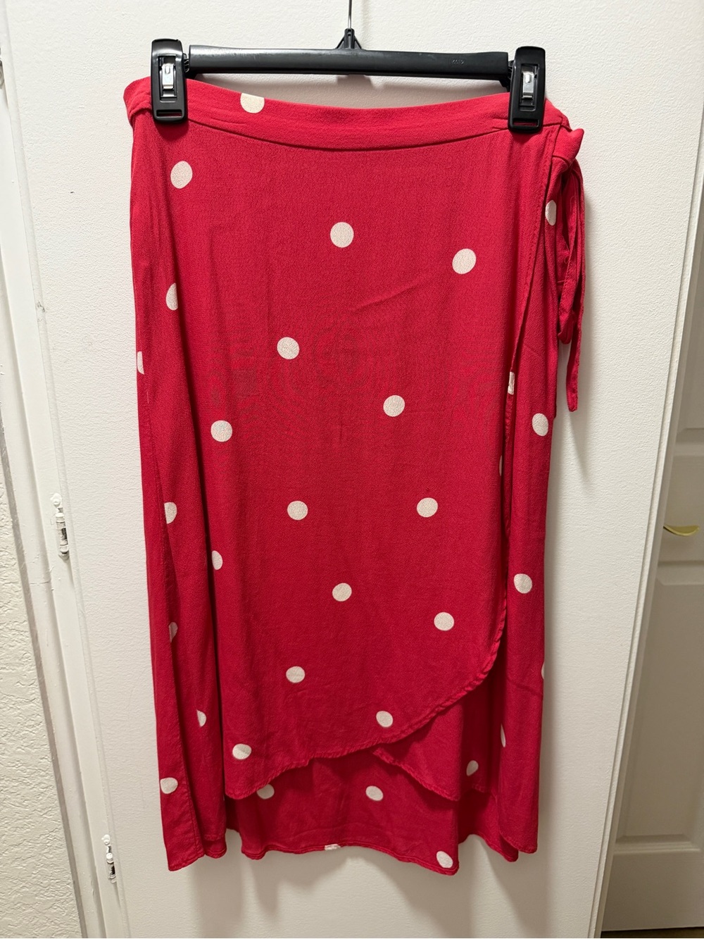 Ann Taylor LOFT Red Polka Dot Wrap Skirt